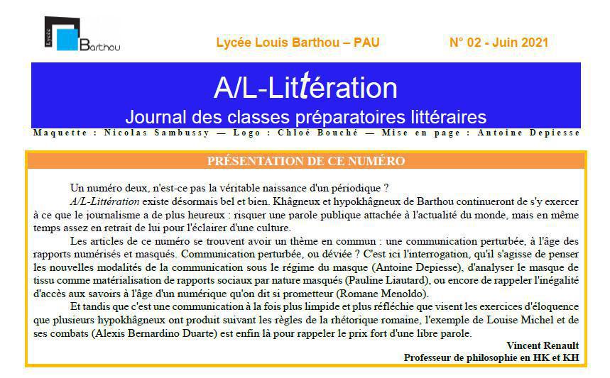 A/L-Littération n°2 A/L-Littération n°2