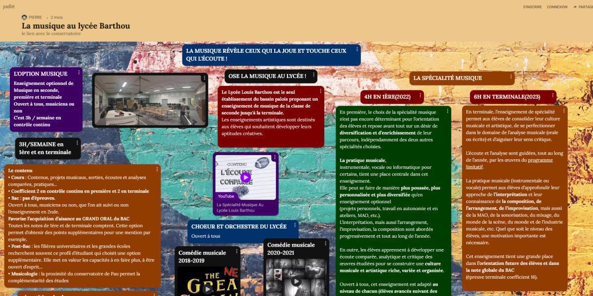 Enseignement de spécialité MUSIQUE en 1ère et Tle, en partenariat avec le Conservatoire de Pau-Béarn-Pyrénées Enseignement de spécialité MUSIQUE en 1ère et Tle, en partenariat avec le Conservatoire de Pau-Béarn-Pyrénées