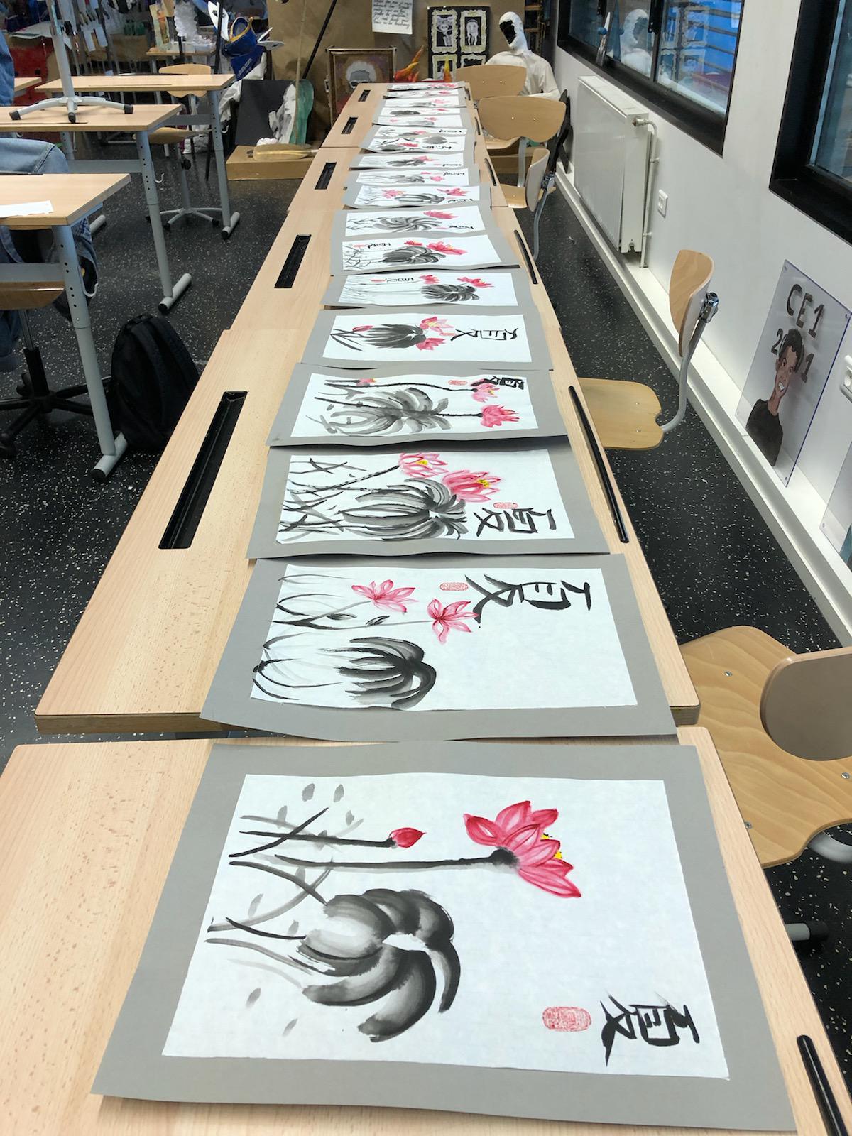 La calligraphie chinoise en arts plastiques avec l'Institut Confucius de Pau Pyrénées La calligraphie chinoise en arts plastiques avec l'Institut Confucius de Pau Pyrénées