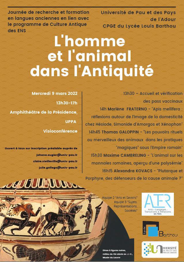 Journée d’études sur l’Homme et l’animal, mercredi 9 mars 2022
