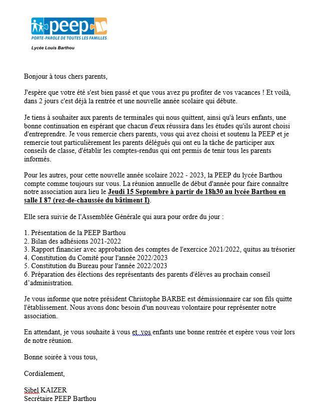 Rentrée 2022 des fédérations de parents d'élèves Rentrée 2022 des fédérations de parents d'élèves