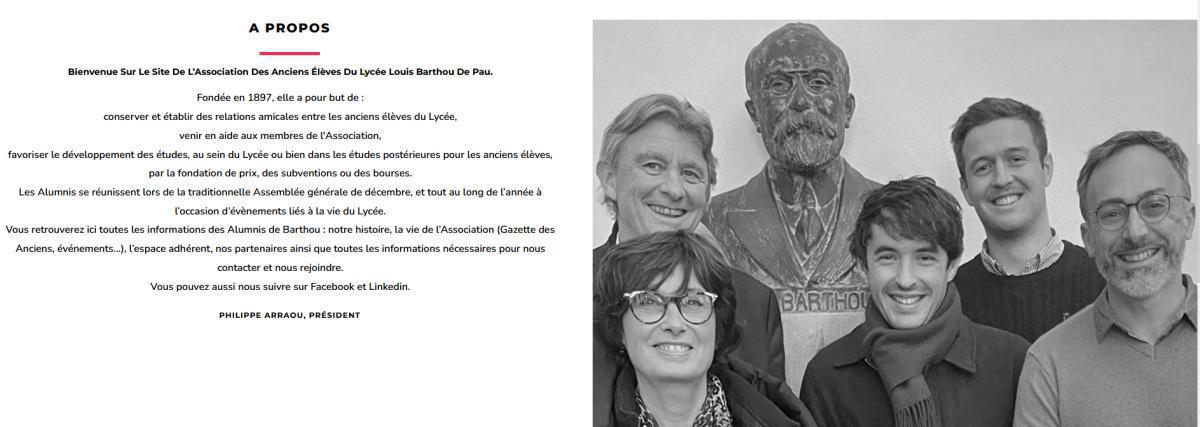 Création du site des Alumni du Lycée Louis Barthou Création du site des Alumni du Lycée Louis Barthou