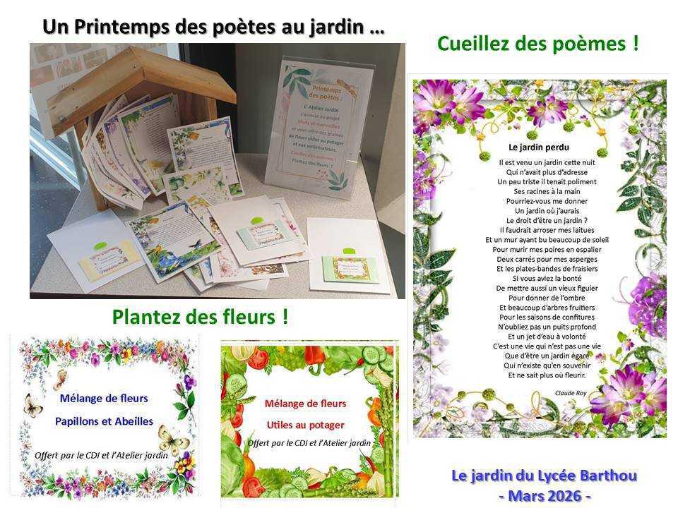 Un petit tour au jardin du lycée : de la poésie et du recyclage ... Un petit tour au jardin du lycée : de la poésie et du recyclage ...