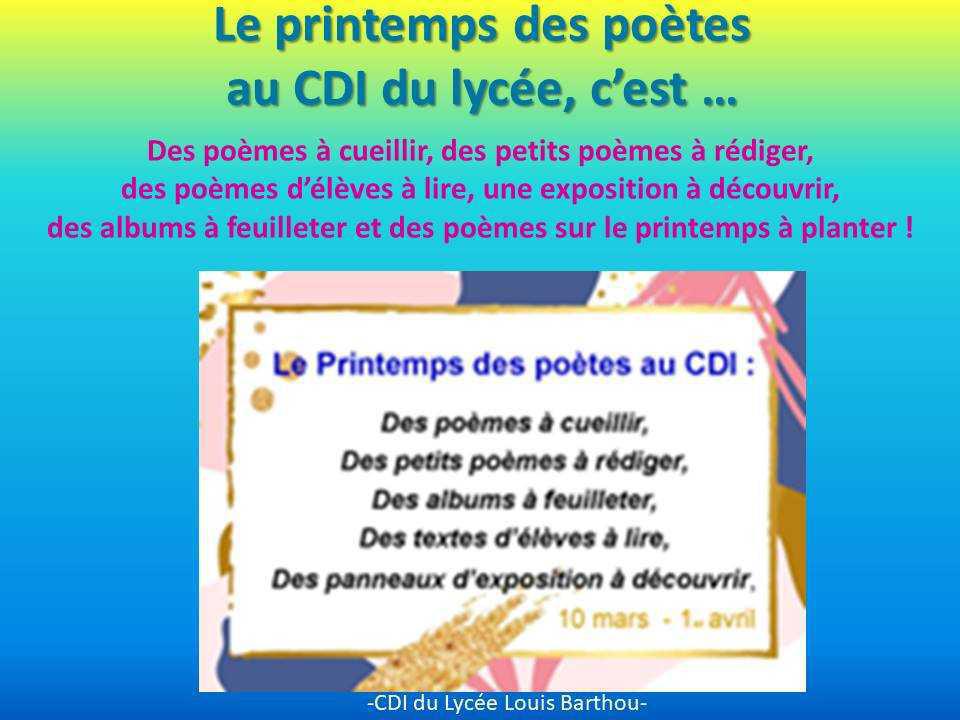 Un printemps tout en poésie...