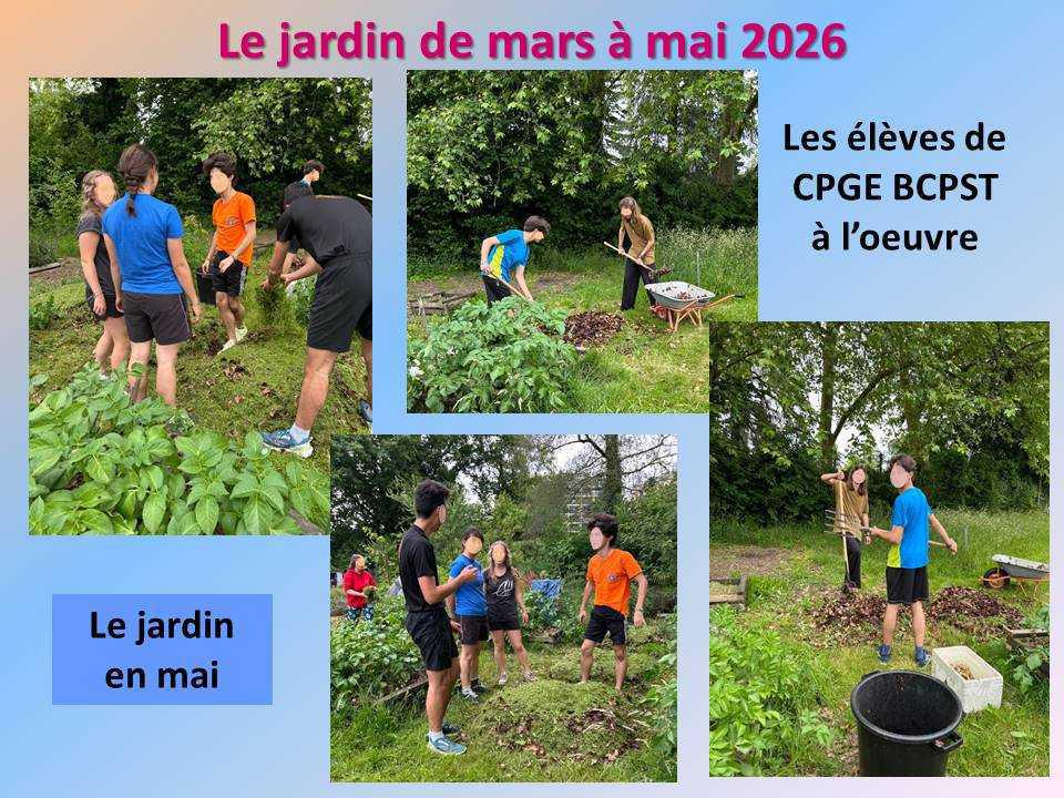 Le jardin potager du lycée de mars à mai 2026 Le jardin potager du lycée de mars à mai 2026