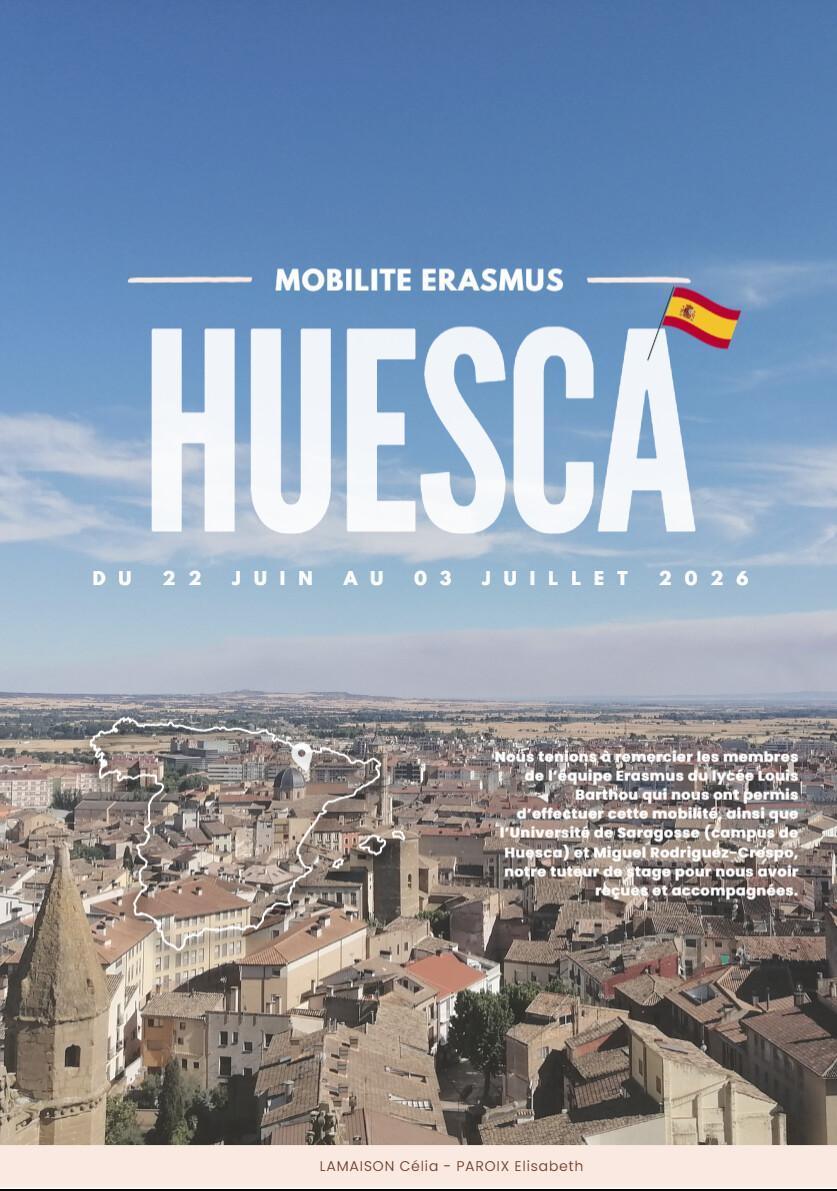 CPGE: mobilité Erasmus+ 2026 en Espagne à Huesca