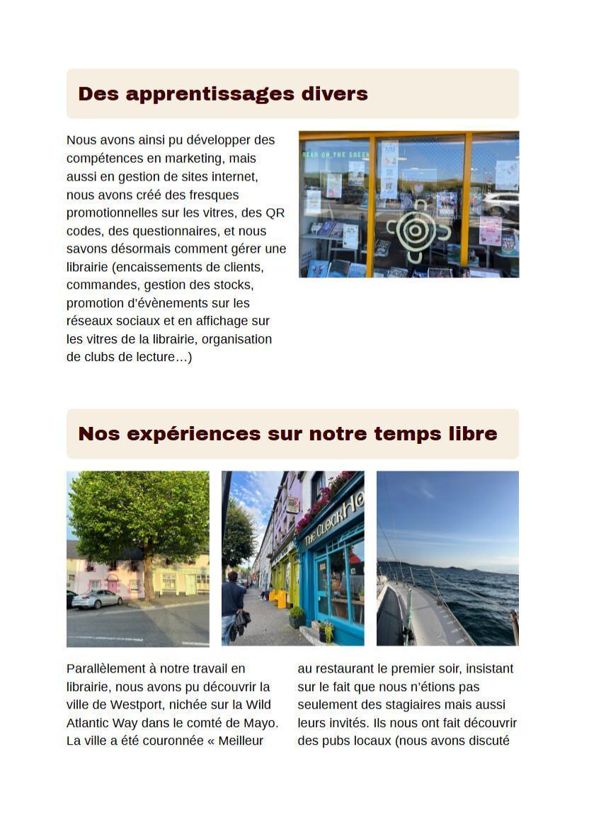 CPGE: mobilité Erasmus+ 2026 en Irlande à Westport
