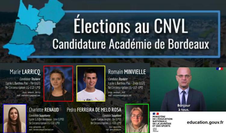Deux lycéen-ne-s élu-e-s de Barthou au Conseil National de la Vie Lycéenne !