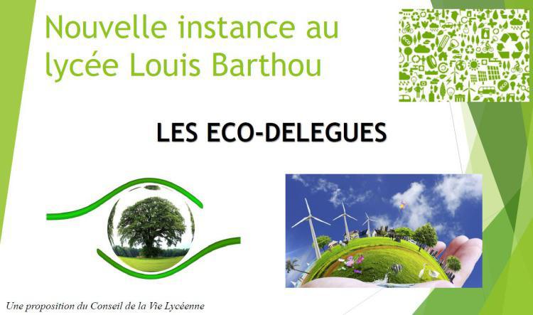 Une nouvelle instance au Lycée Louis Barthou : les éco-délégués