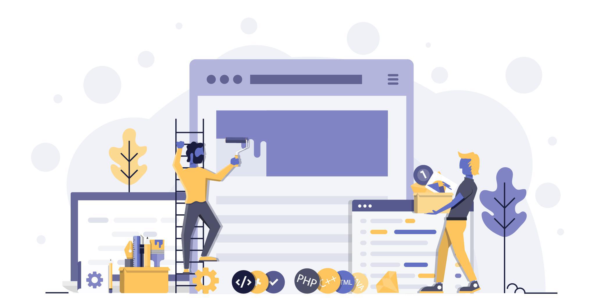 Flat Modern Concept Illustration - App development