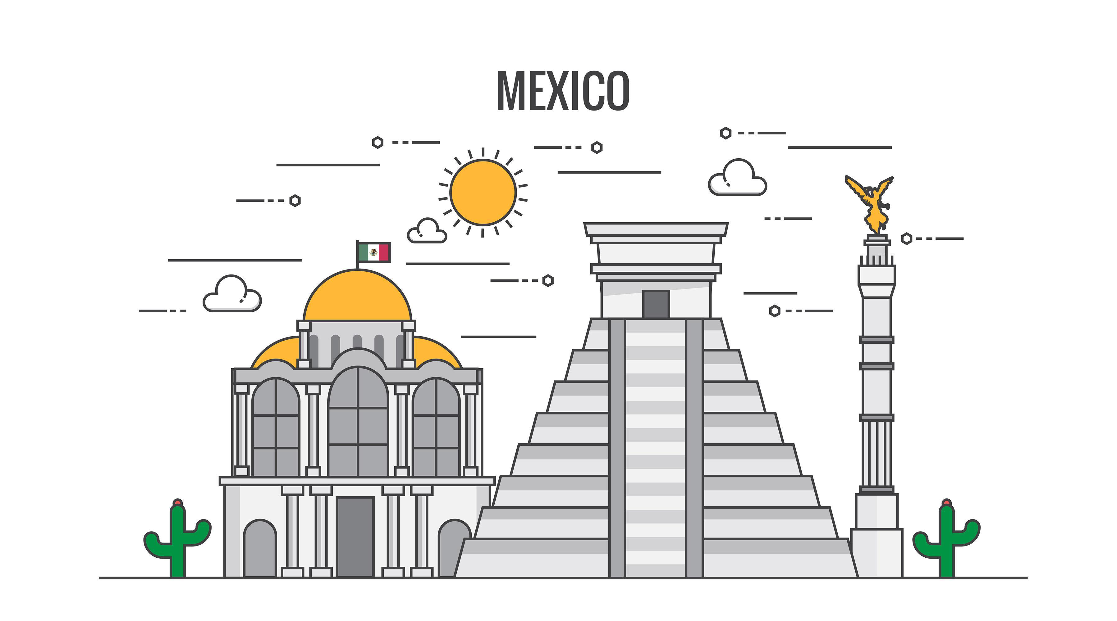 Flat design Country - Mexico