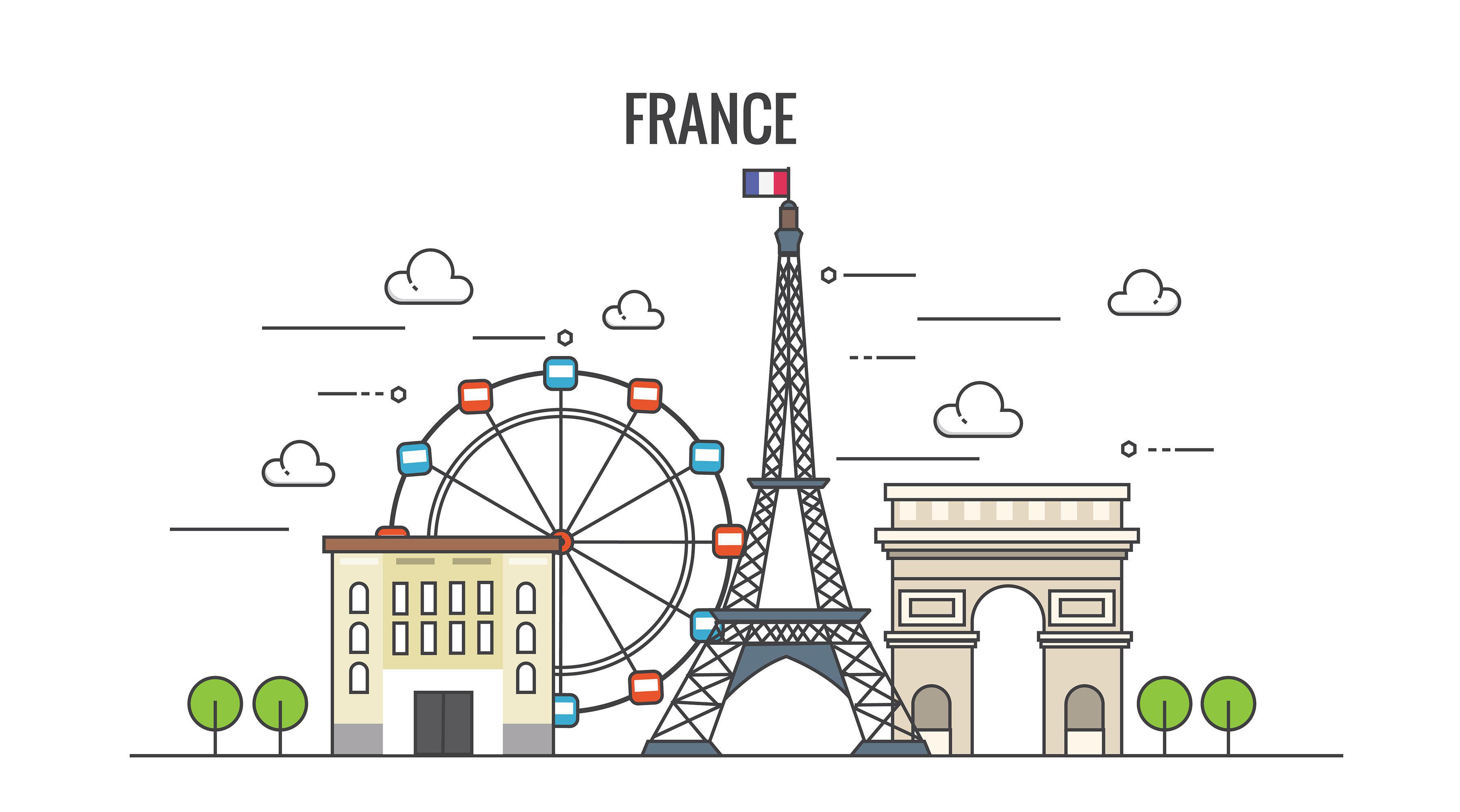 Flat design Country - France