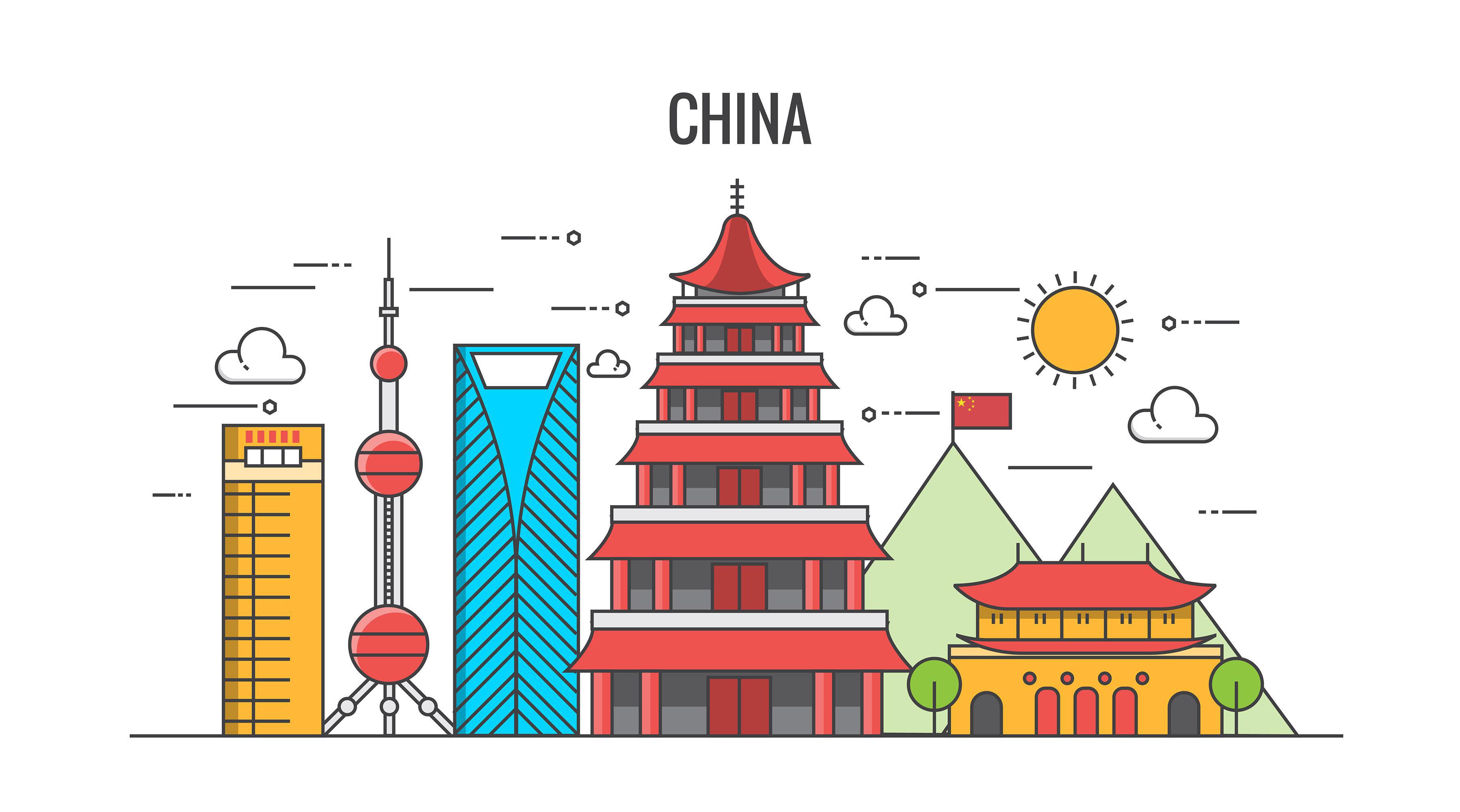 Flat design Country - China