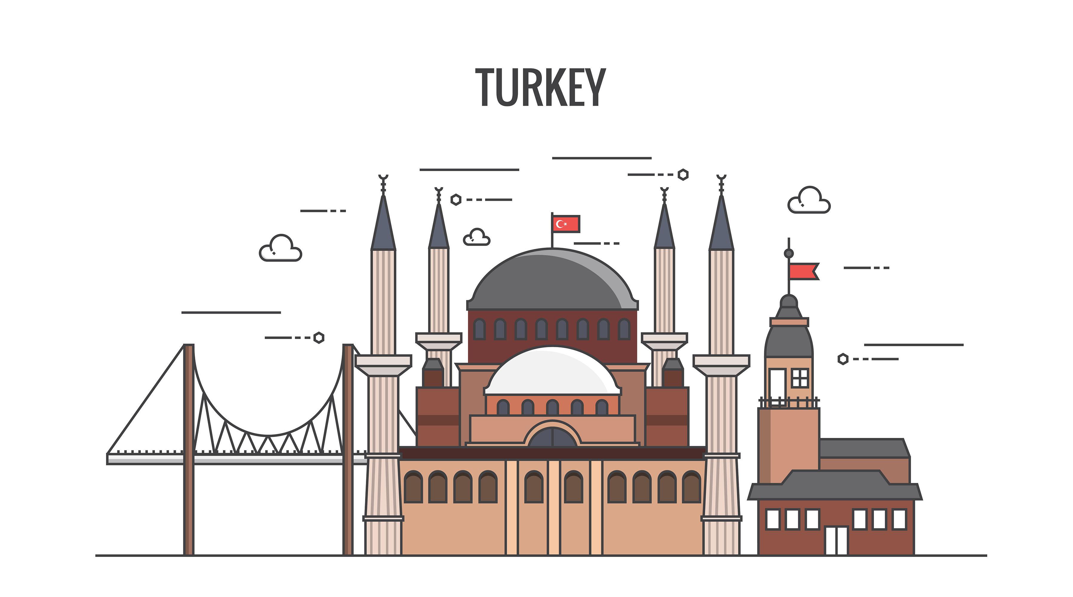 Flat design Country - Turkey