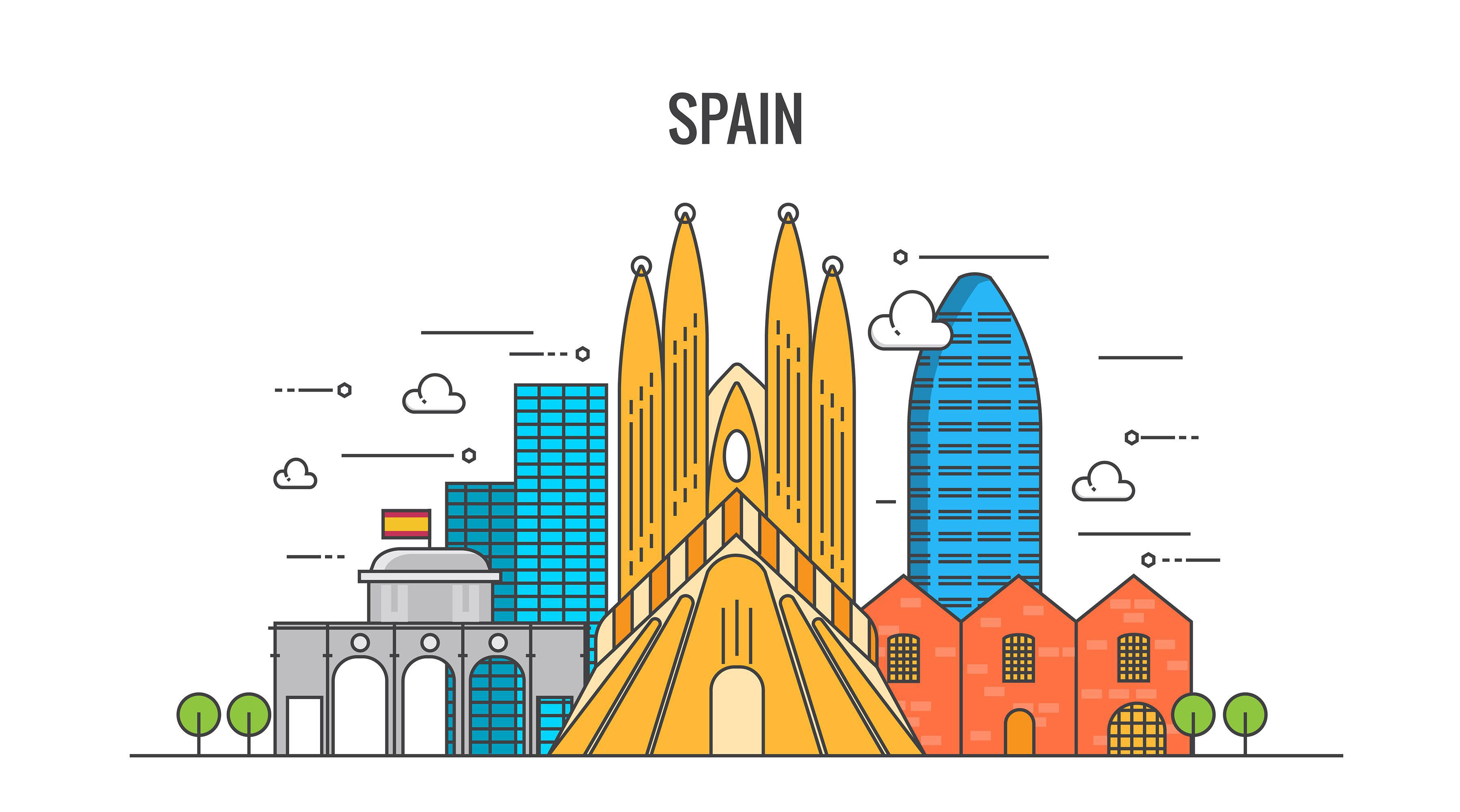 Flat design Country - Spain