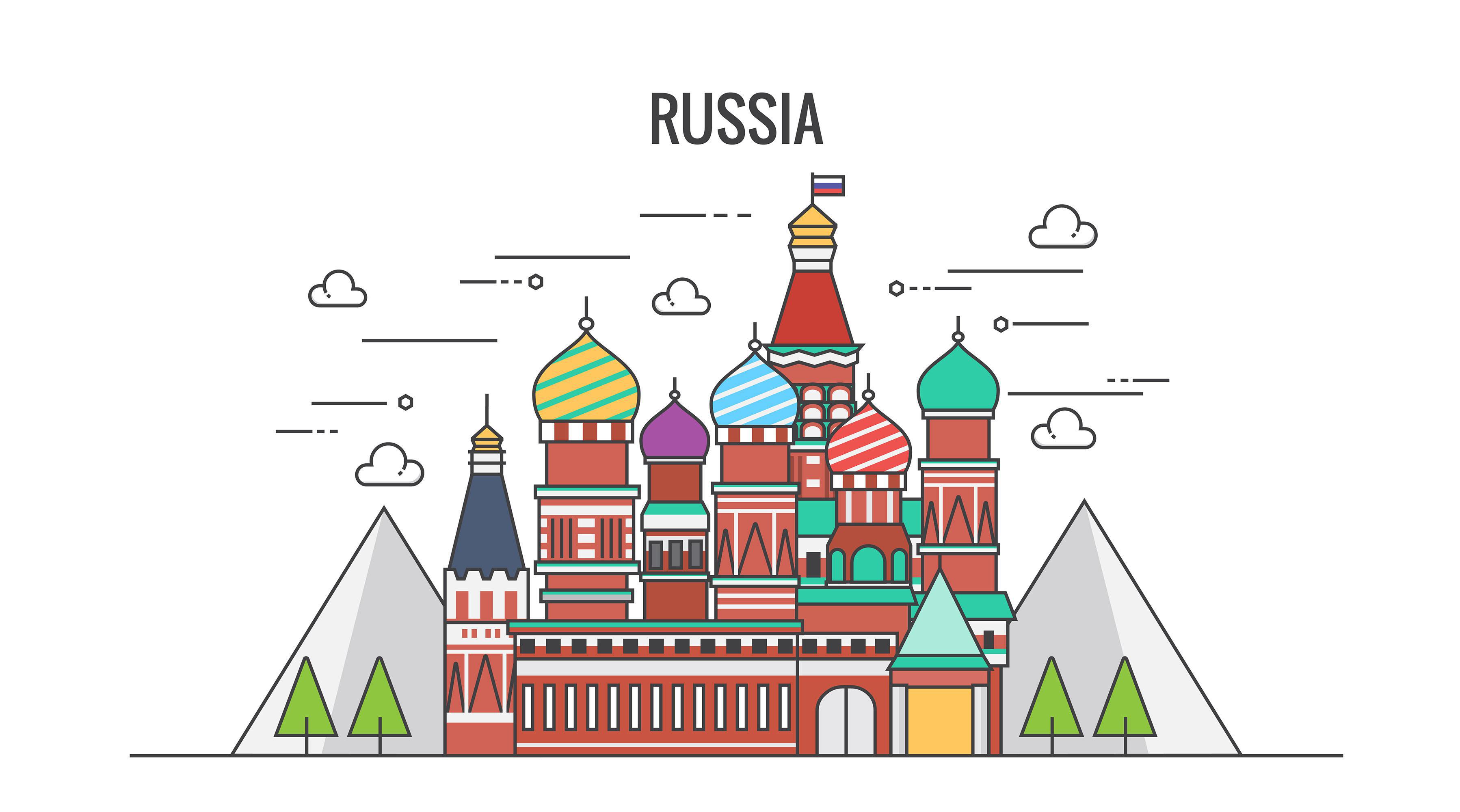 Flat design Country - Russia