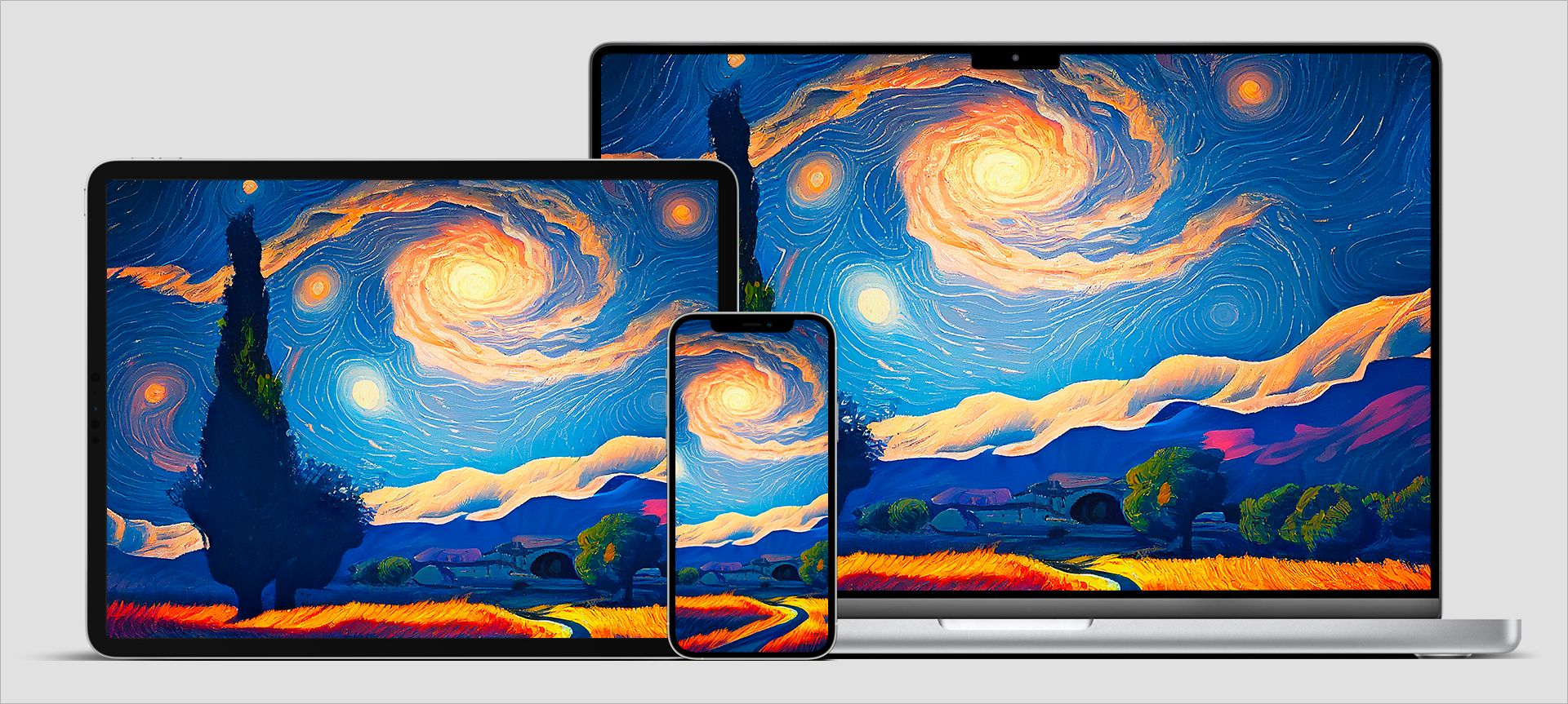 Ces fonds d'écran Apple sont revisités façon Van Gogh par une IA