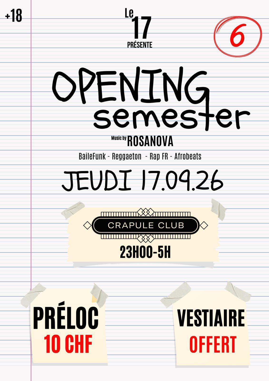 Opening Semester by 17Cityevents