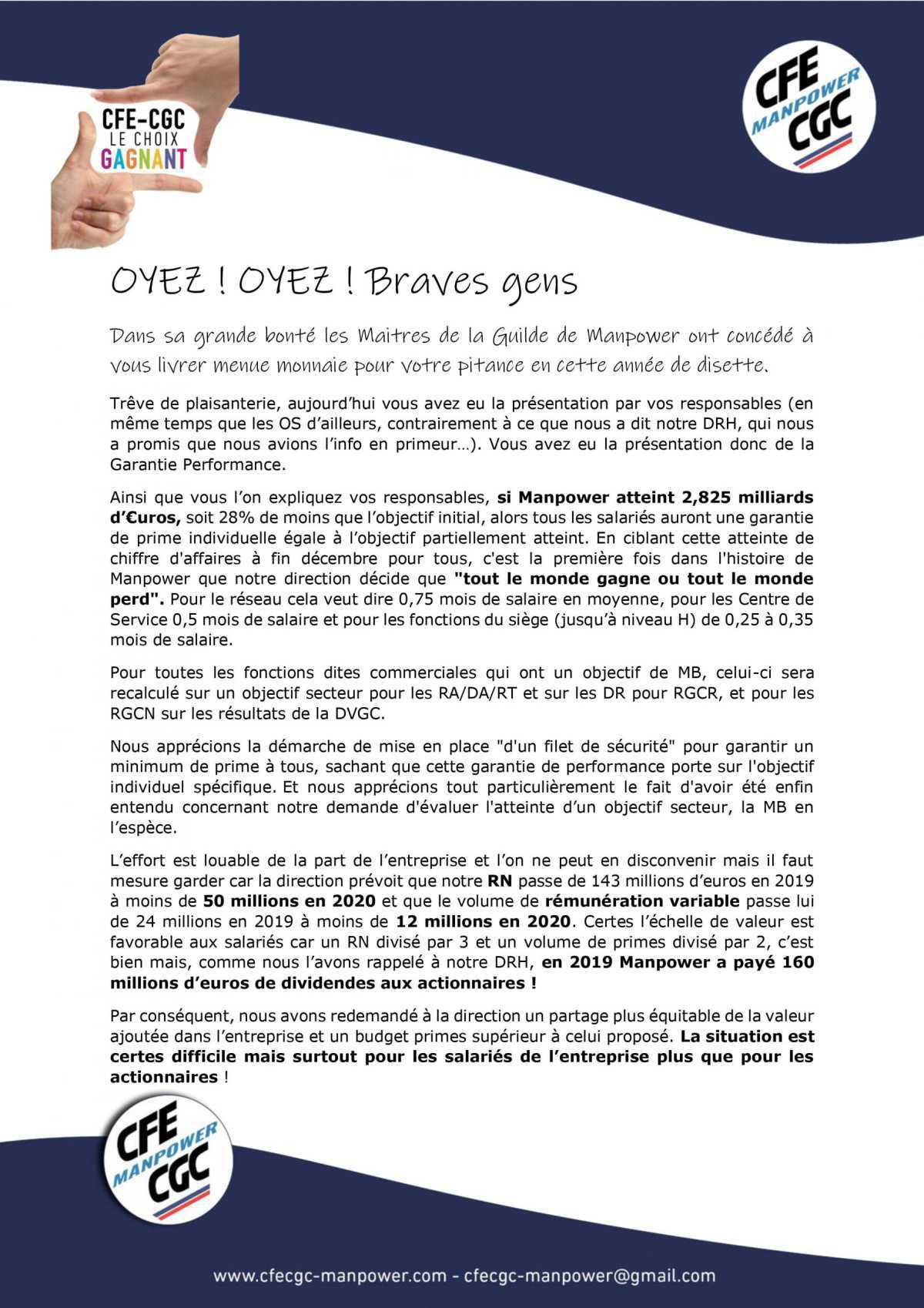 OYEZ ! OYEZ ! Braves gens