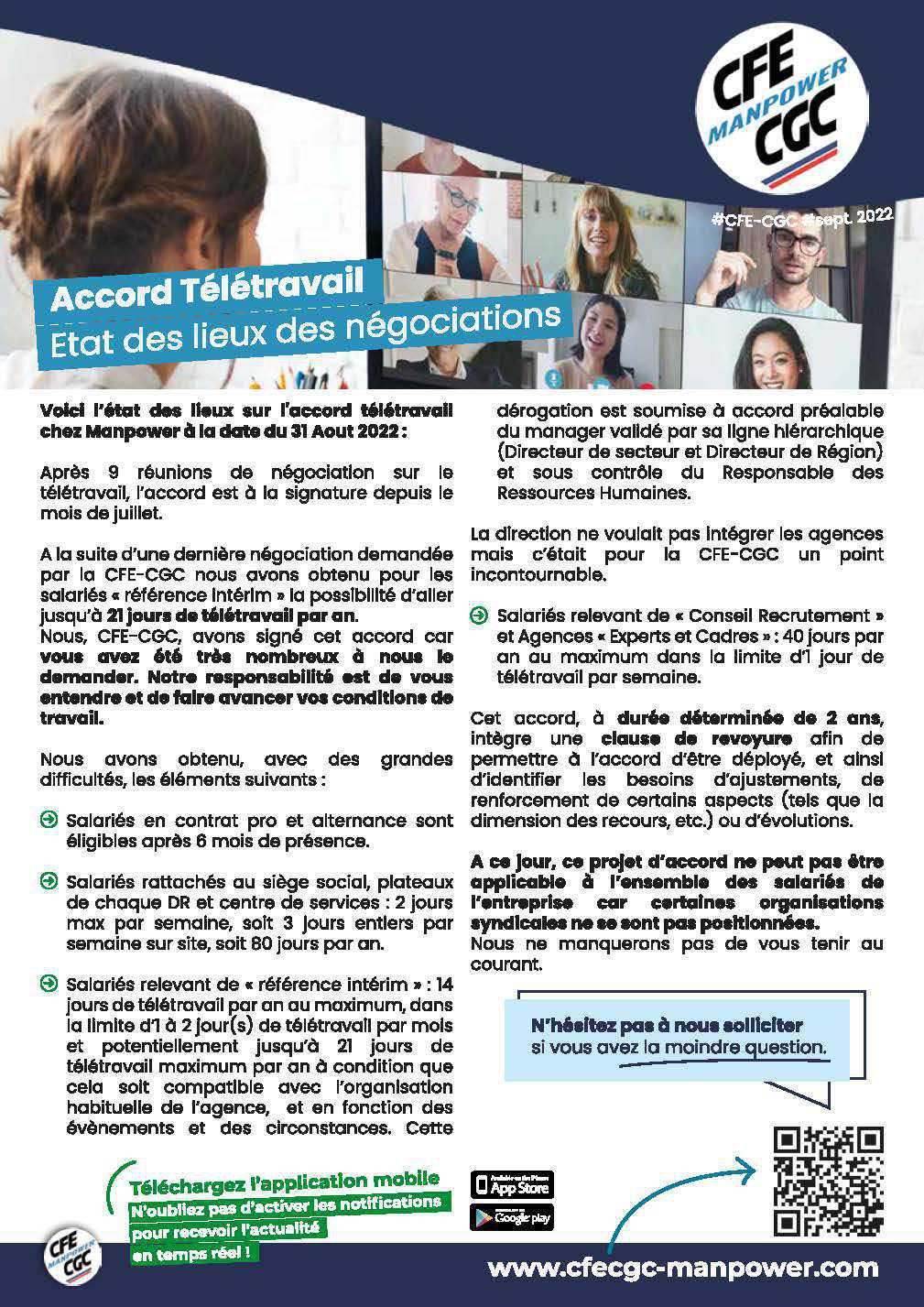 Vos élus CFE-CGC se battent pour vos conditions de travail