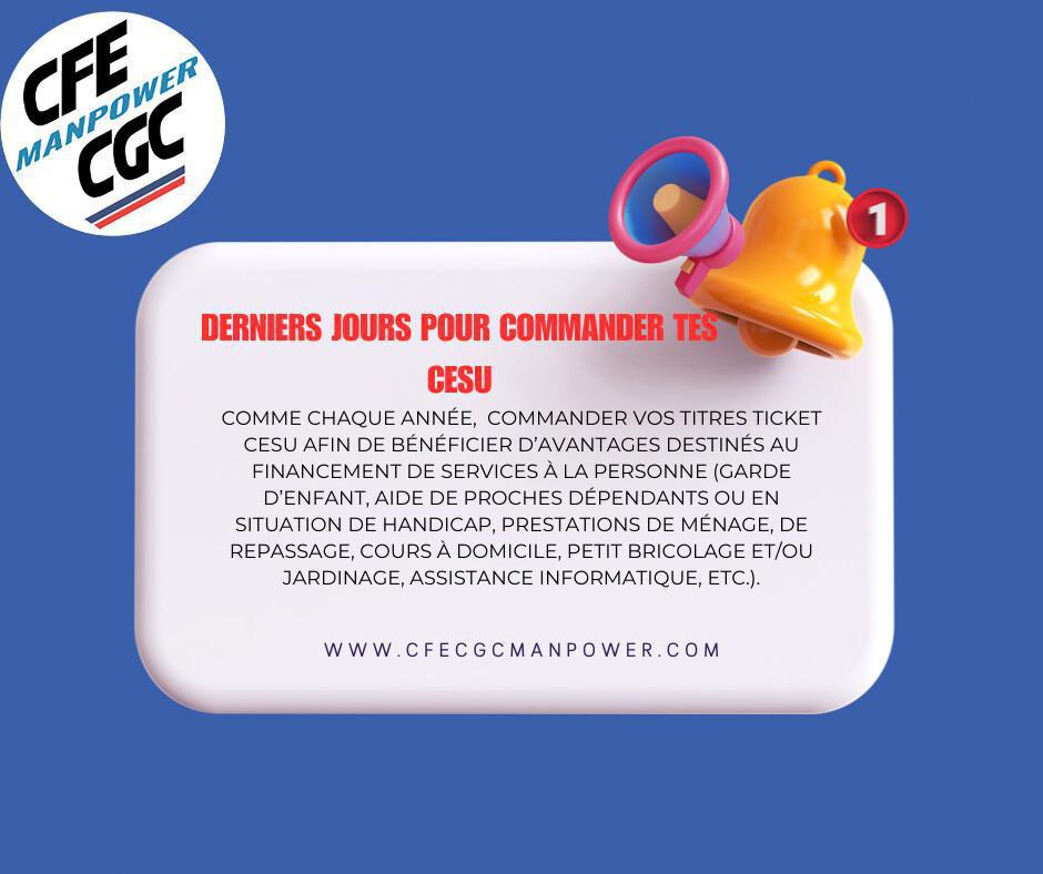 Derniers jours pour commander tes CESU Derniers jours pour commander tes CESU