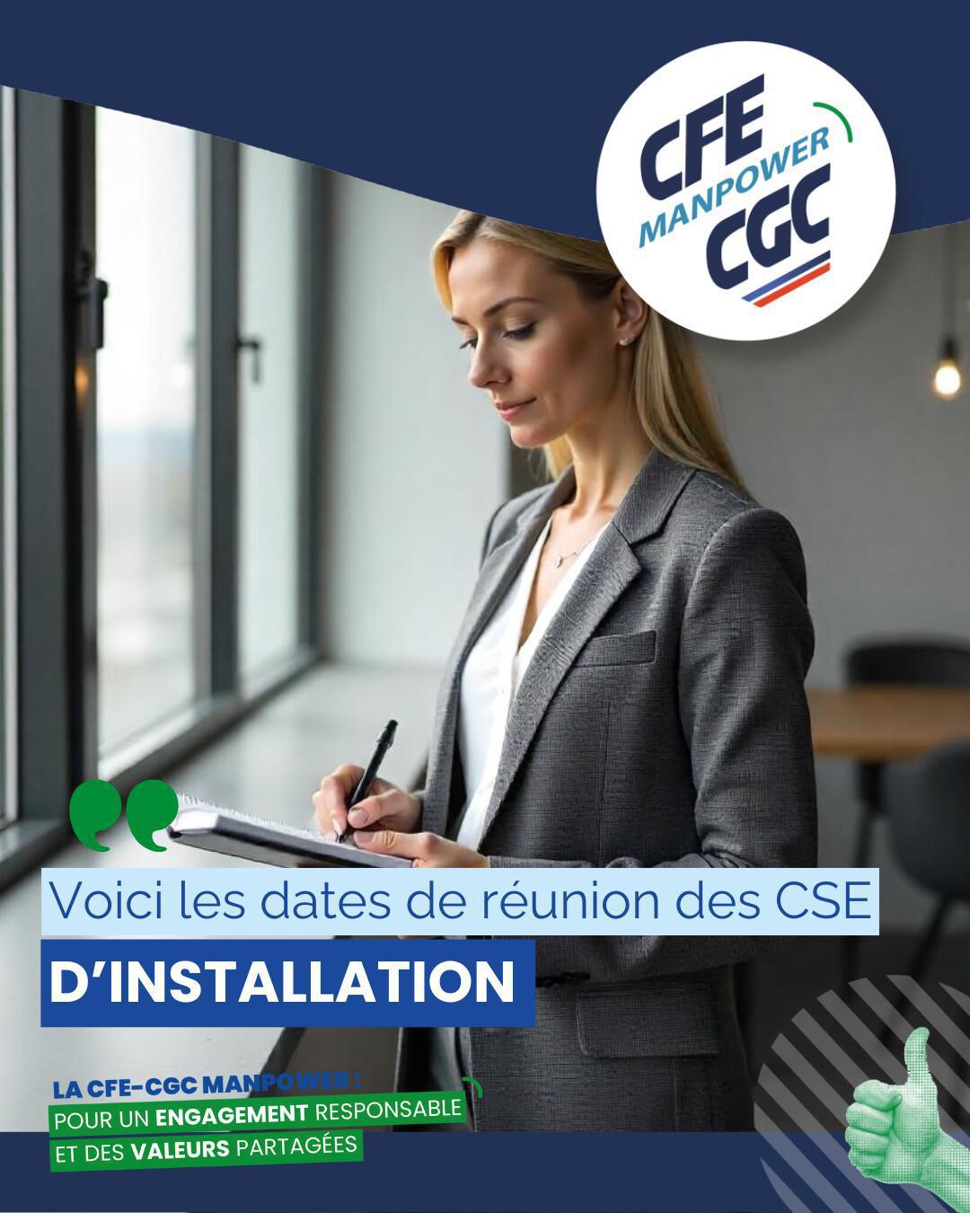 les dates de réunion des CSE d'installation 