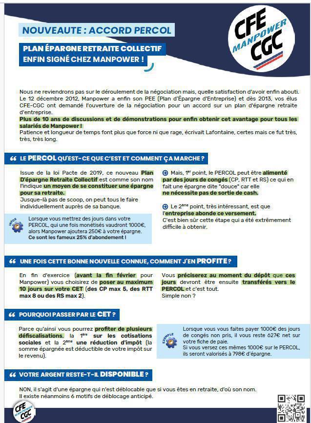 PERCOL : alimentation du 15 janvier au 15 février