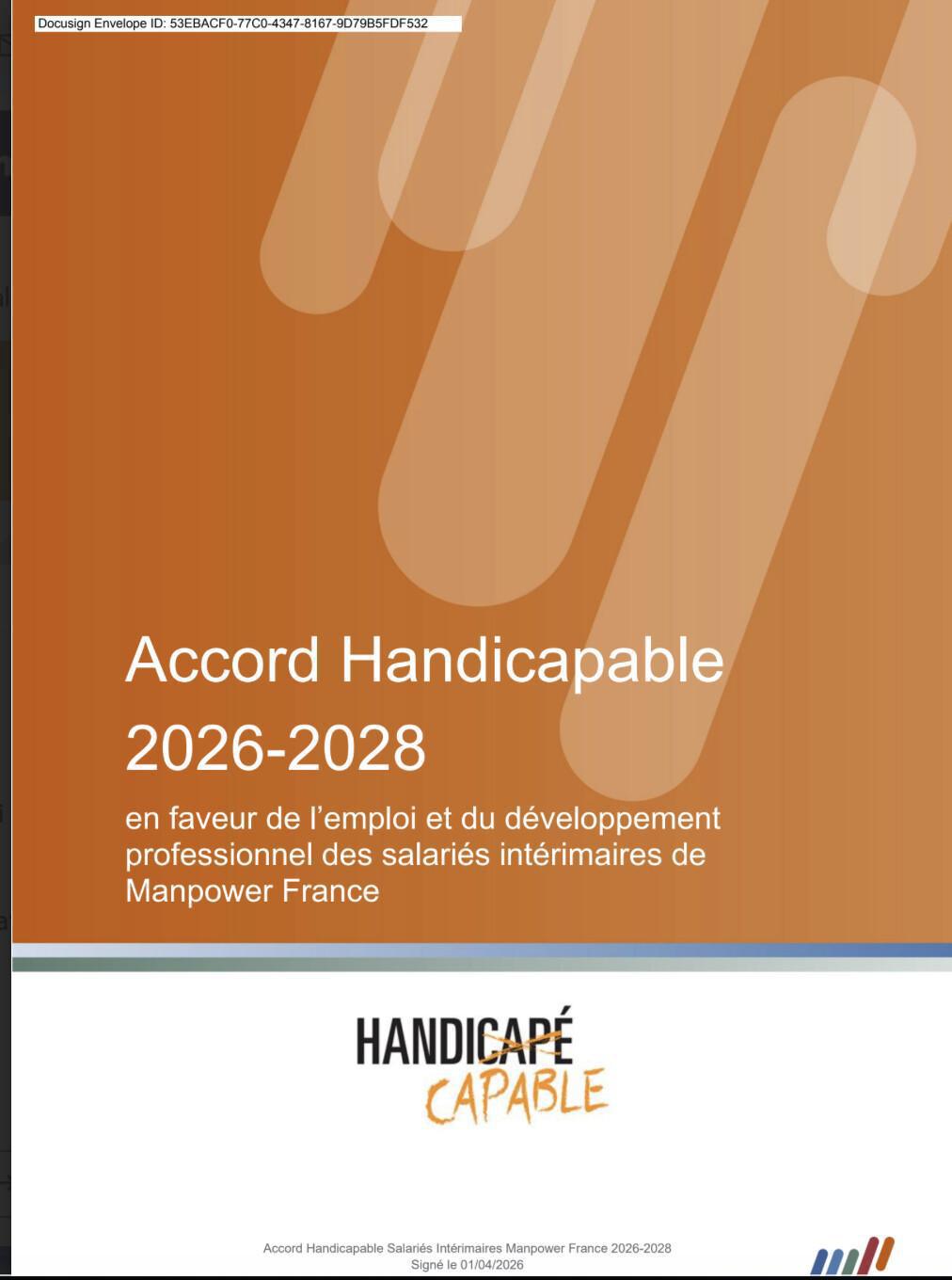 ACCORD handicapante 2026-2028 en faveur de l'emploi et le développement professionnel des salariés intérimaires