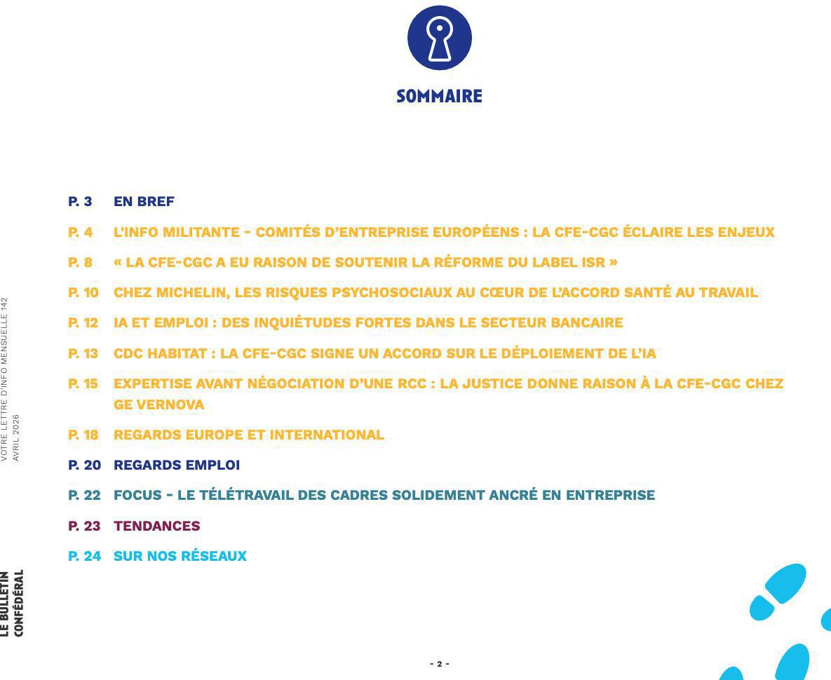 Le bulletin confédéral d'avril 