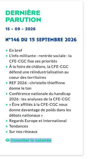 Le bulletin confédéral de septembre 
