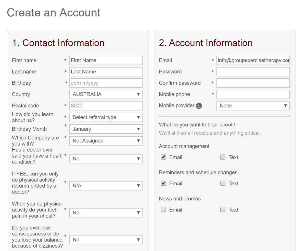 Group Exercise Therapy Health Screen (Health PAR-Q) Group Exercise Therapy Health Screen (Health PAR-Q)