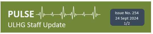 PULSE ULHG Staff Newsletter No. 254 PULSE ULHG Staff Newsletter No. 254