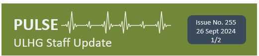 PULSE ULHG Staff Newsletter No. 255 PULSE ULHG Staff Newsletter No. 255