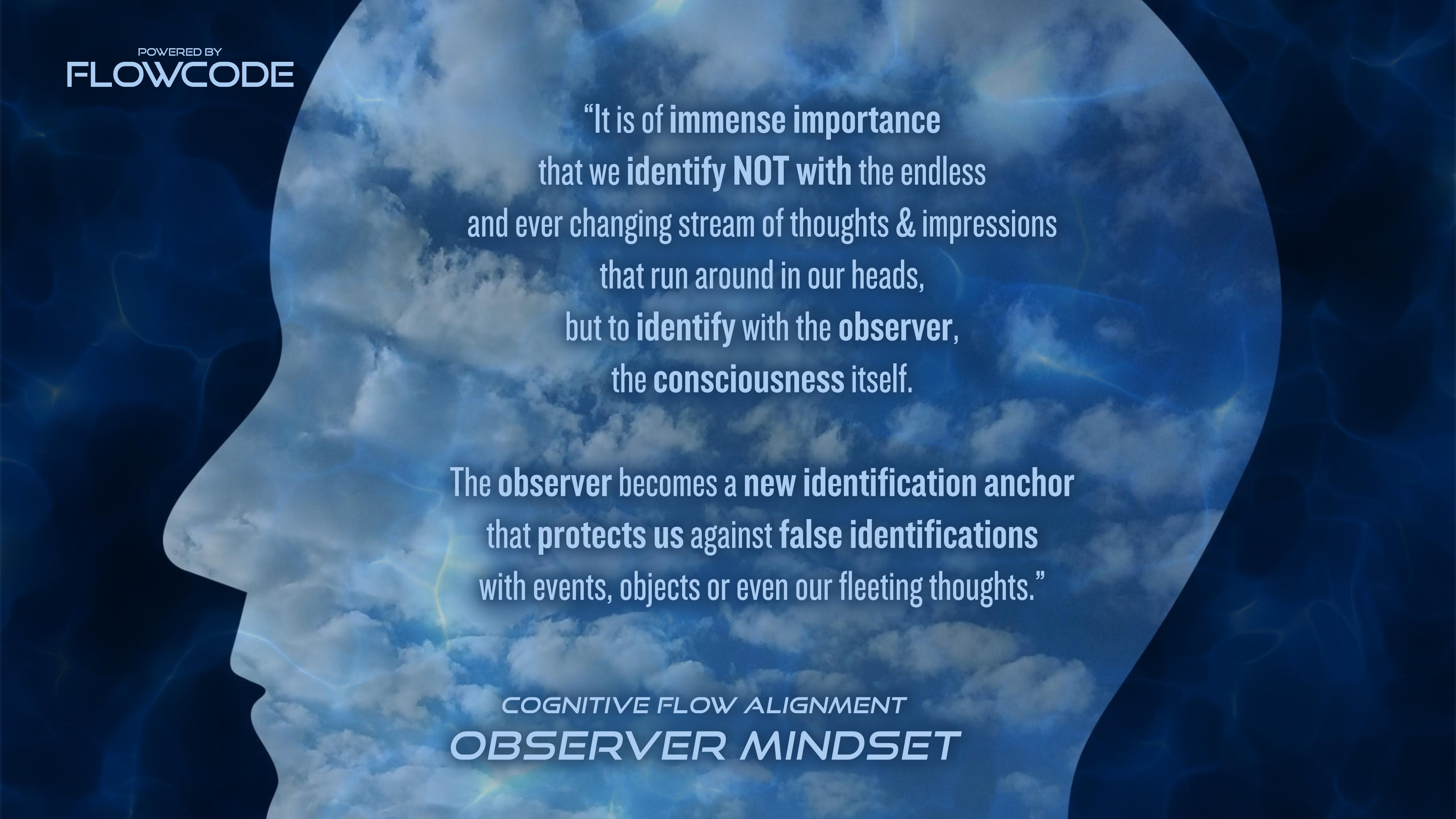 FlowCode - Observer mindset - The observer becomes a new identification anchor