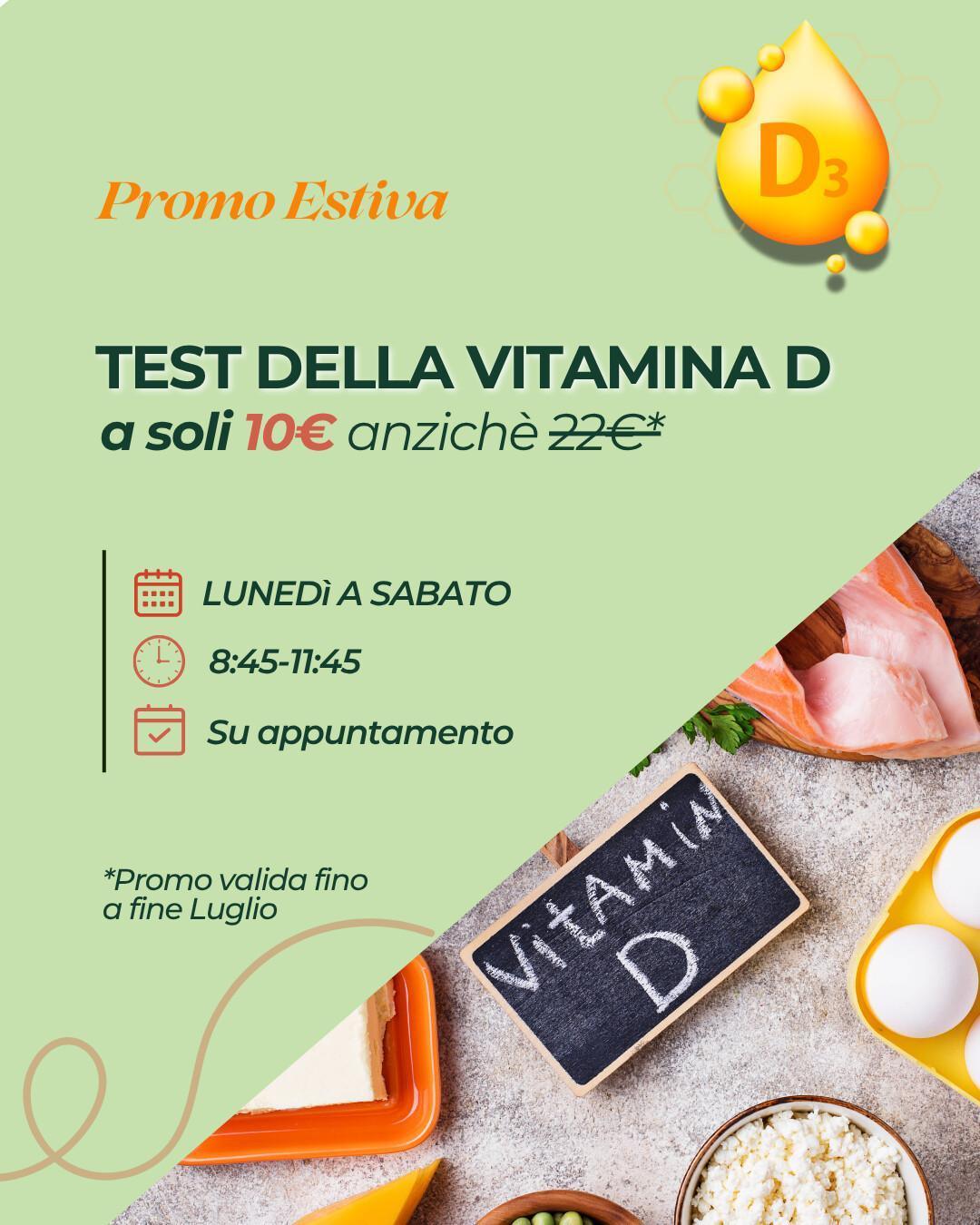 ☀️ Test Vitamina D a 10€ fino a fine Luglio 