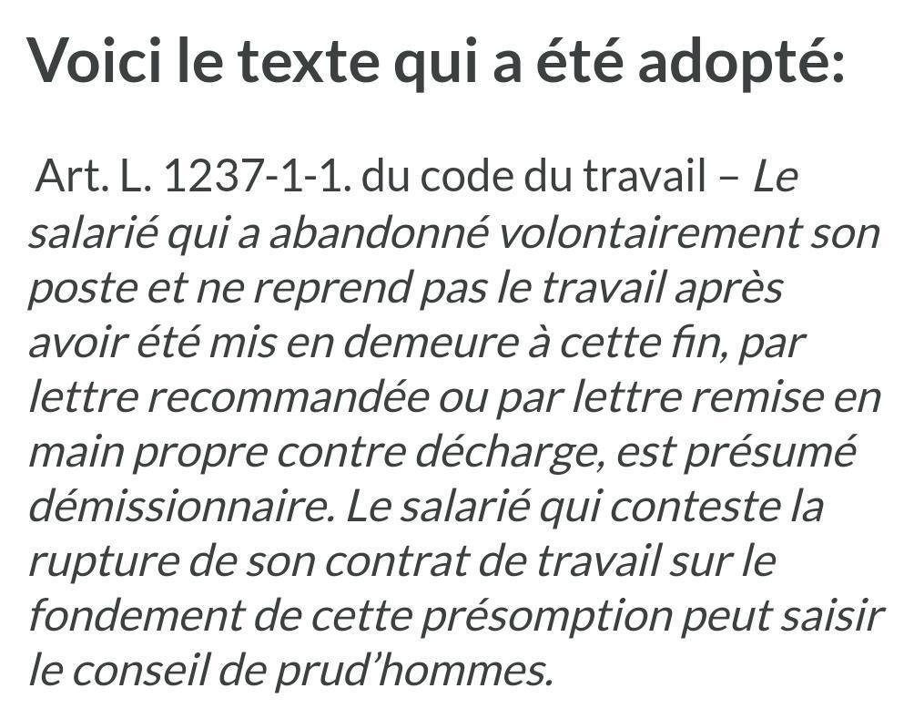 Abandon de poste ? Cela sera bientôt considéré comme une démission Abandon de poste ? Cela sera bientôt considéré comme une démission