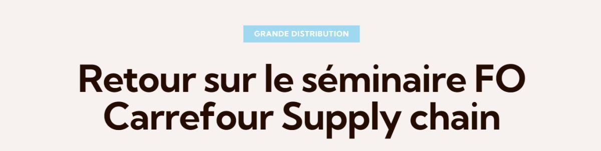 Séminaire FO Carrefour Séminaire FO Carrefour