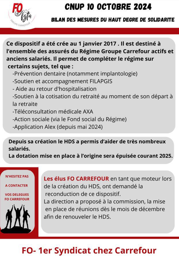 Bilan des mesures du haut degré de solidarité