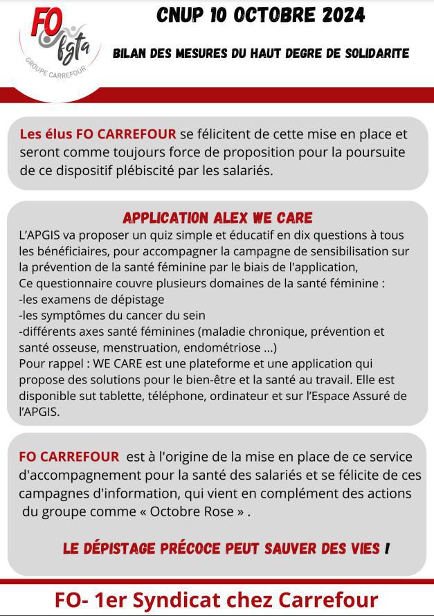 Bilan des mesures du haut degré de solidarité