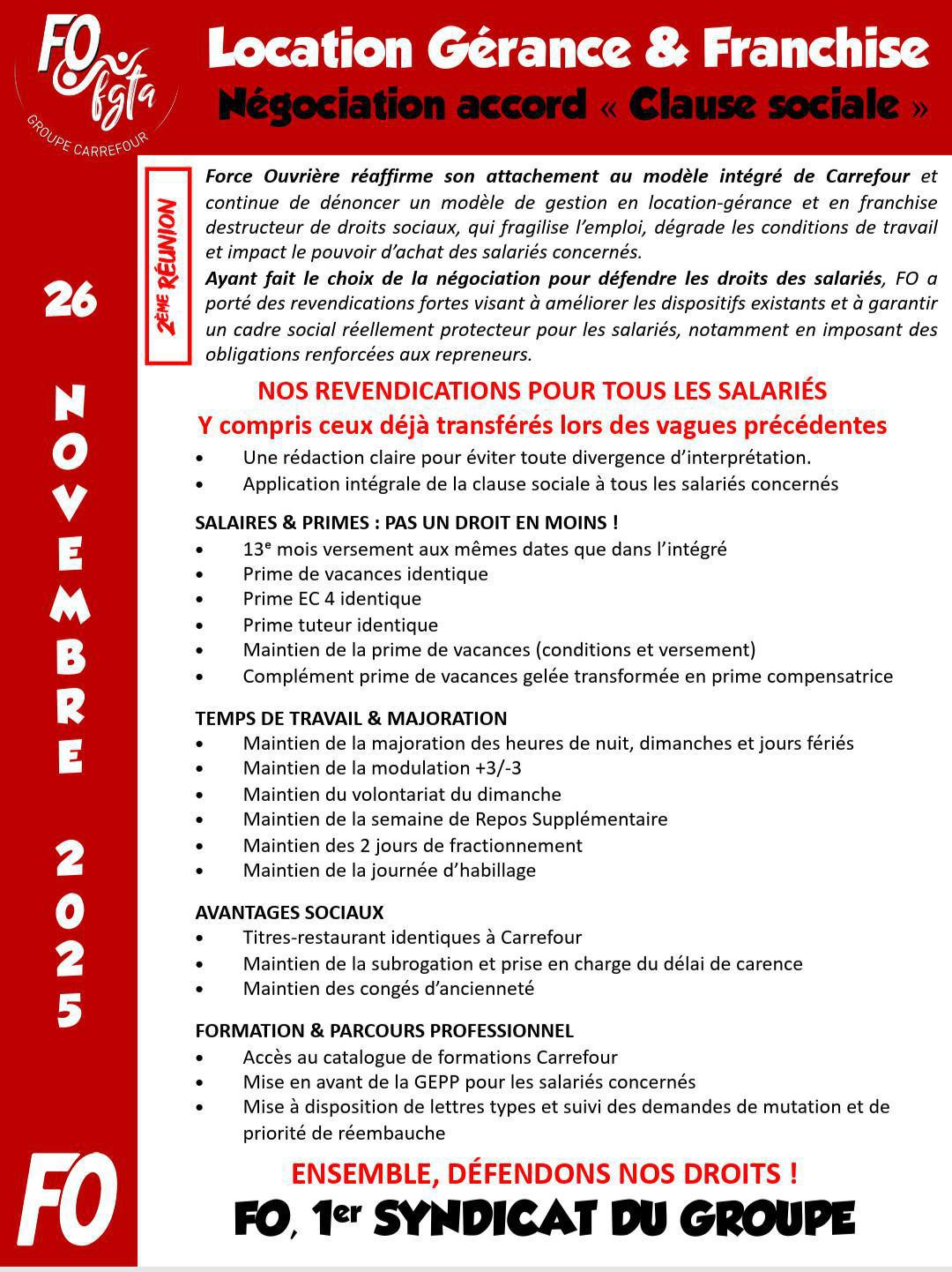 Négo du 26 novembre 2025