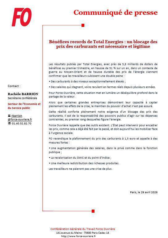 Communiqué de presse