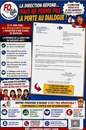 Reponse de la direction à la demande de reouverture de la clause de revoyure