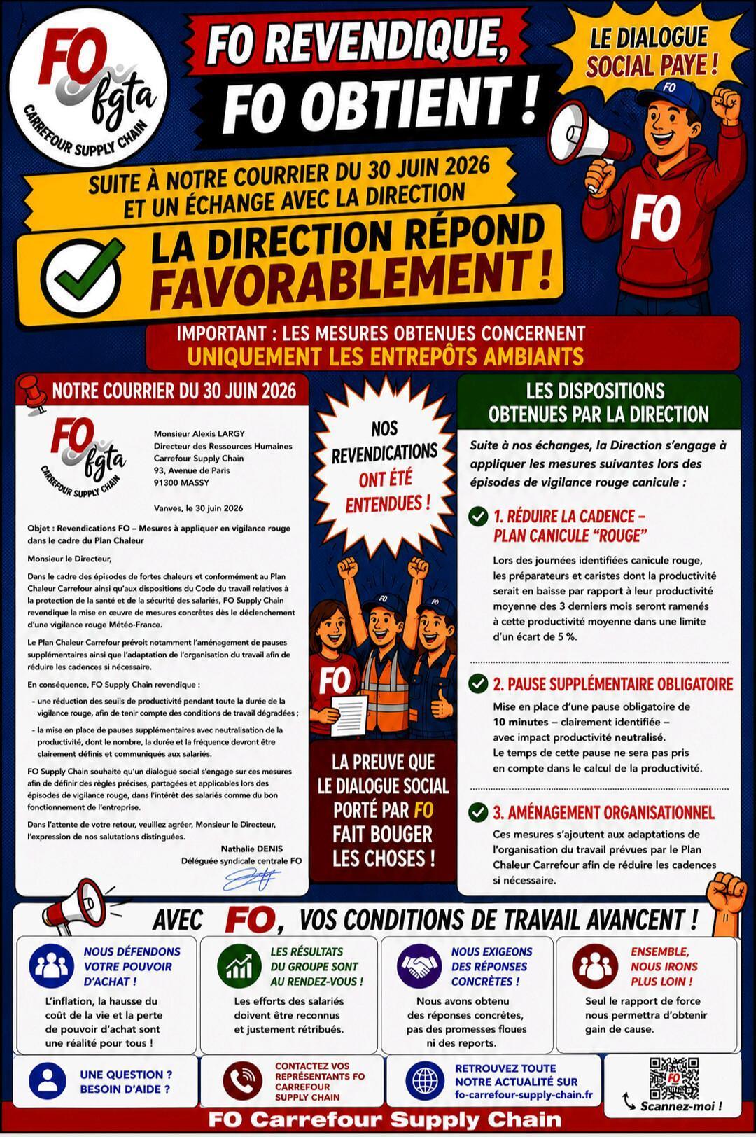 FO obtient pour la canicule 