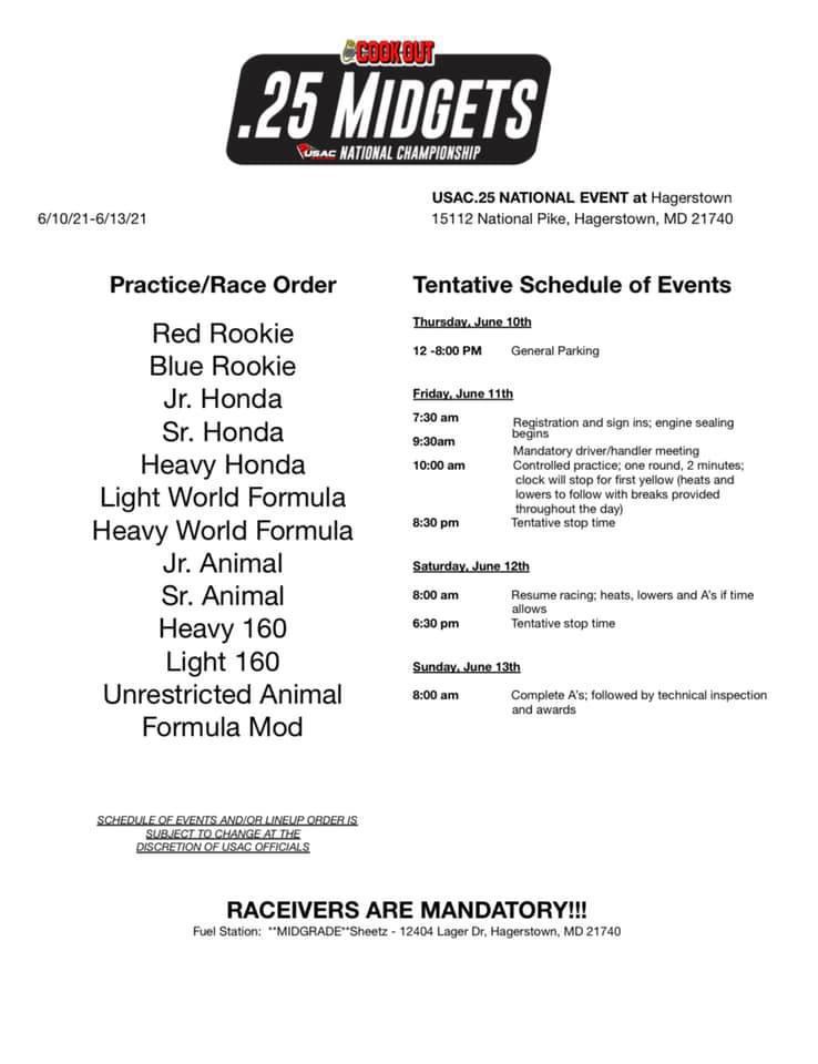 HAGERSTOWN SCHEDULE RELEASED