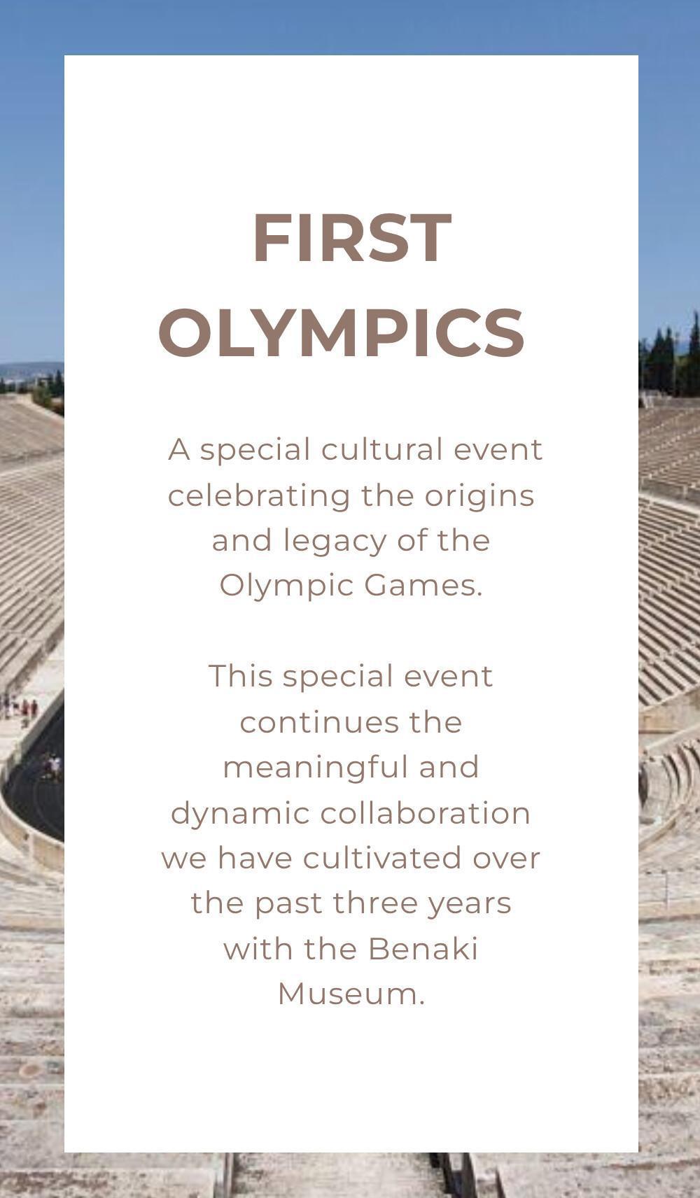 The First Olympics Cultural Event