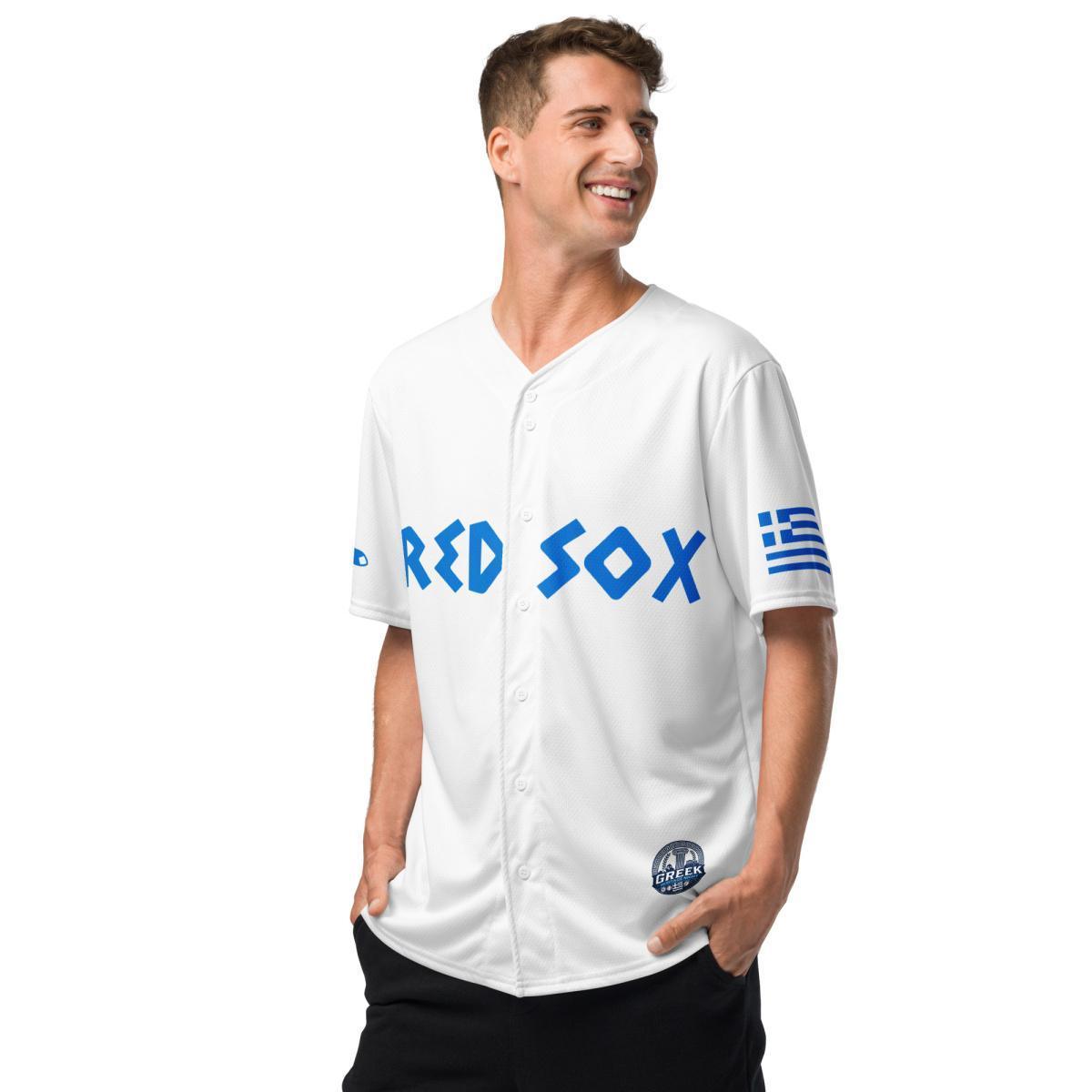 Red Sox Greek Heritage Baseball Jersey Red Sox Greek Heritage Baseball Jersey