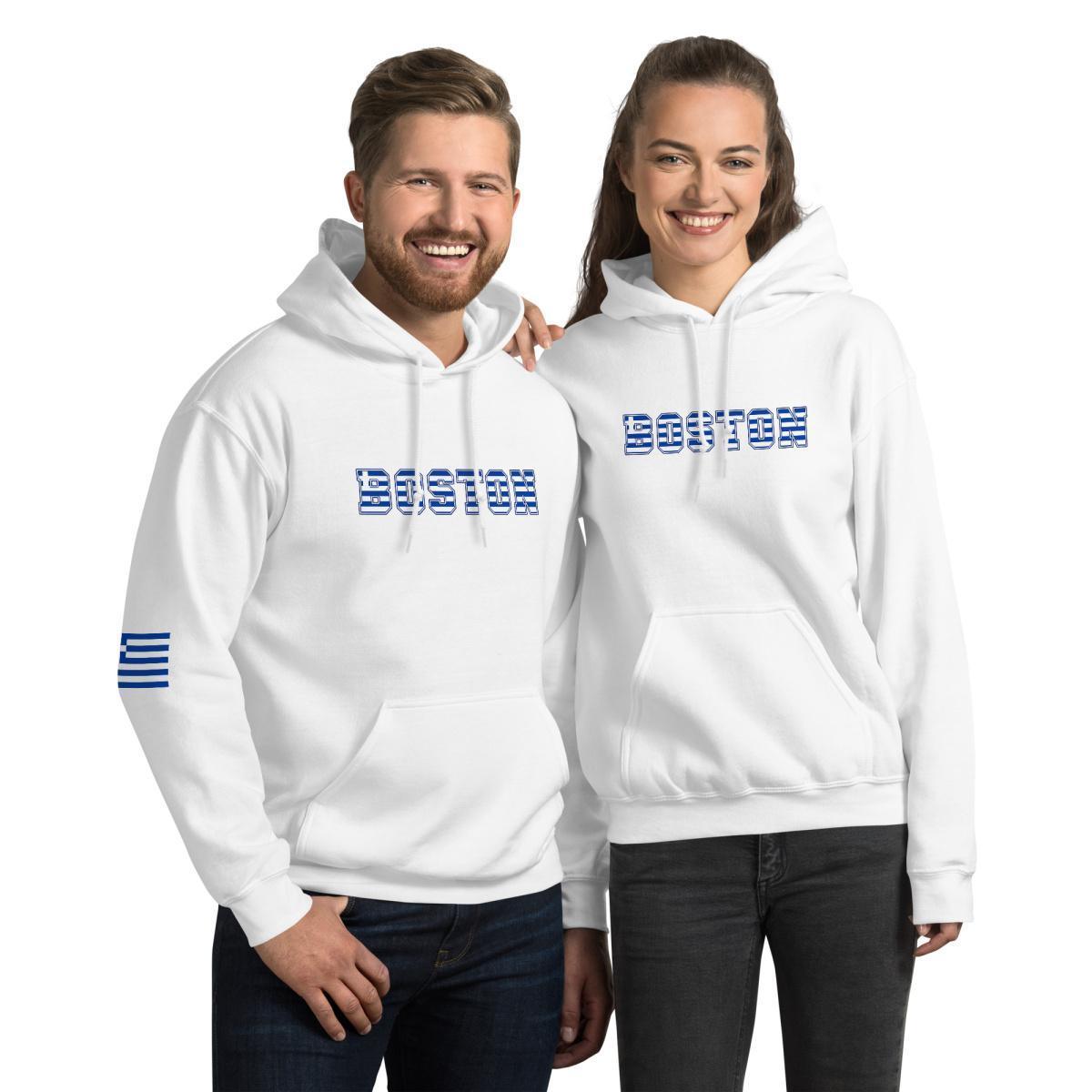 Boston Greek Flag Letters Unisex Hoodie Boston Greek Flag Letters Unisex Hoodie
