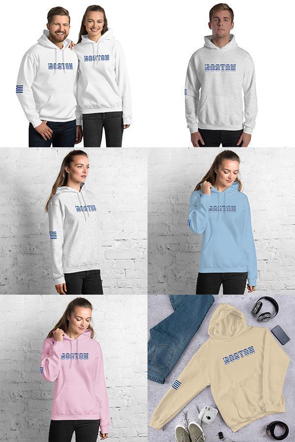 Boston Greek Flag Letters Unisex Hoodie Boston Greek Flag Letters Unisex Hoodie