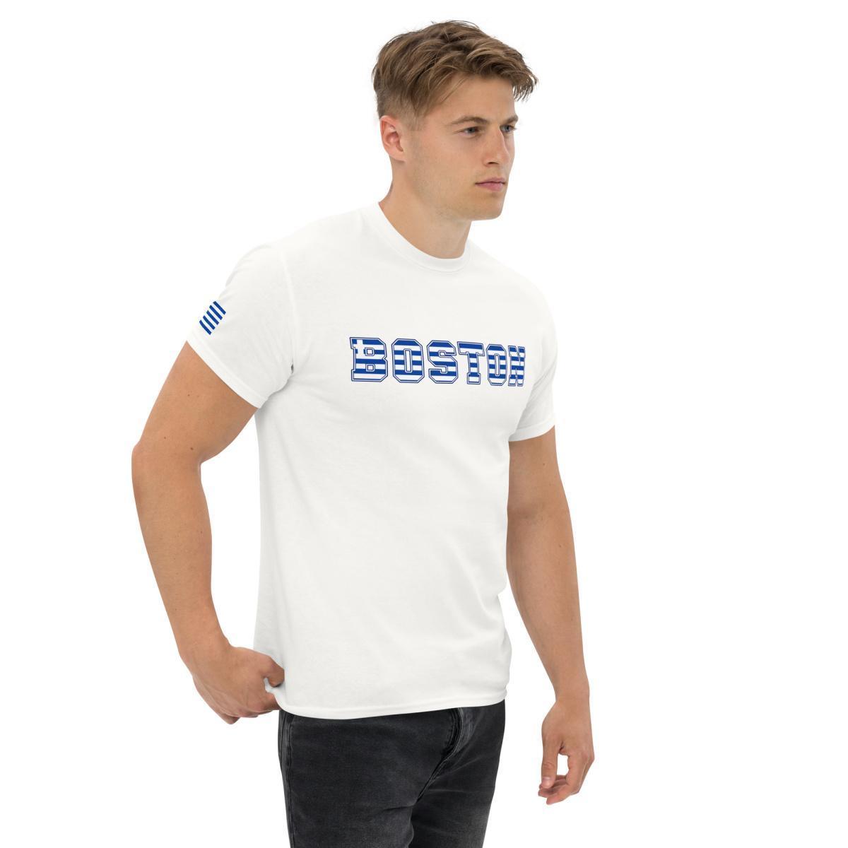 Boston Greek Flag Letters Unisex Classic Tee