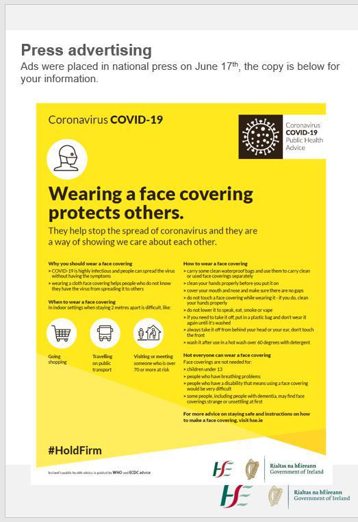 Face Coverings & Cloth Masks Information Campaign